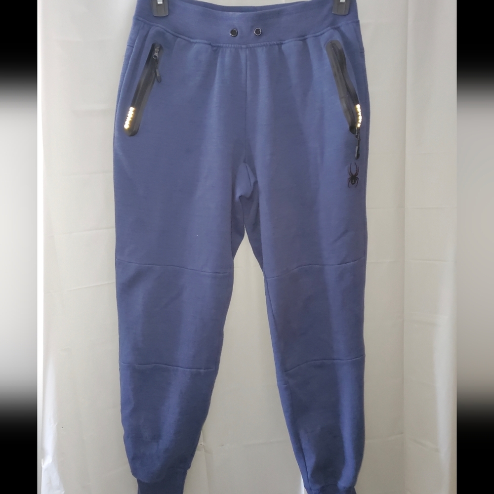 Spyder Active ProWeb Mens Medium Blue Jogger‎ Pants with Zipper Pockets